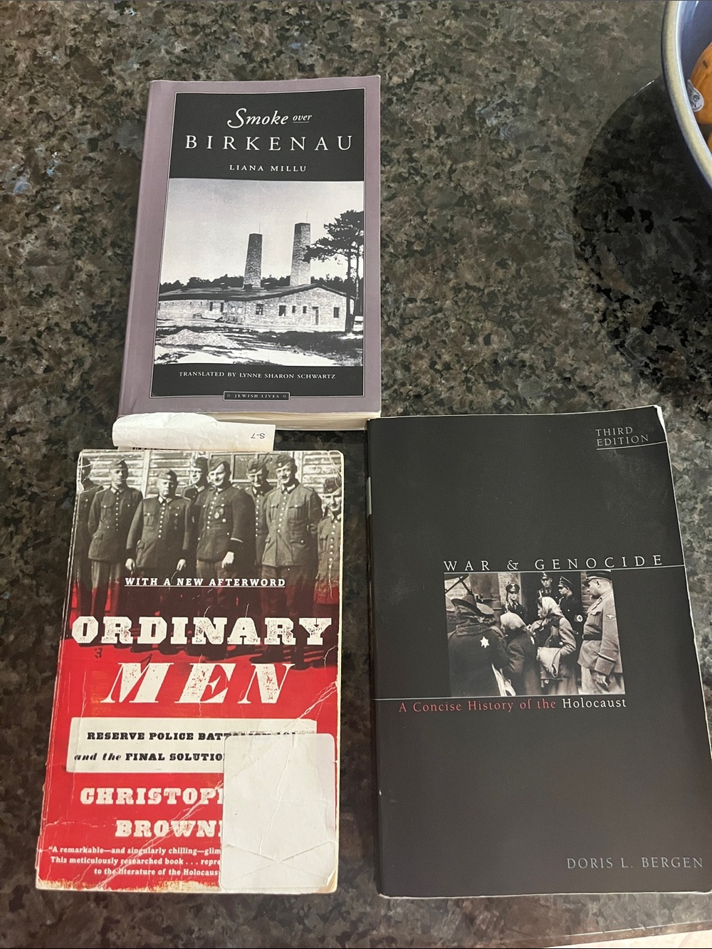 Collection of Three Holocaust History Books - Purple, Red, Black Covers